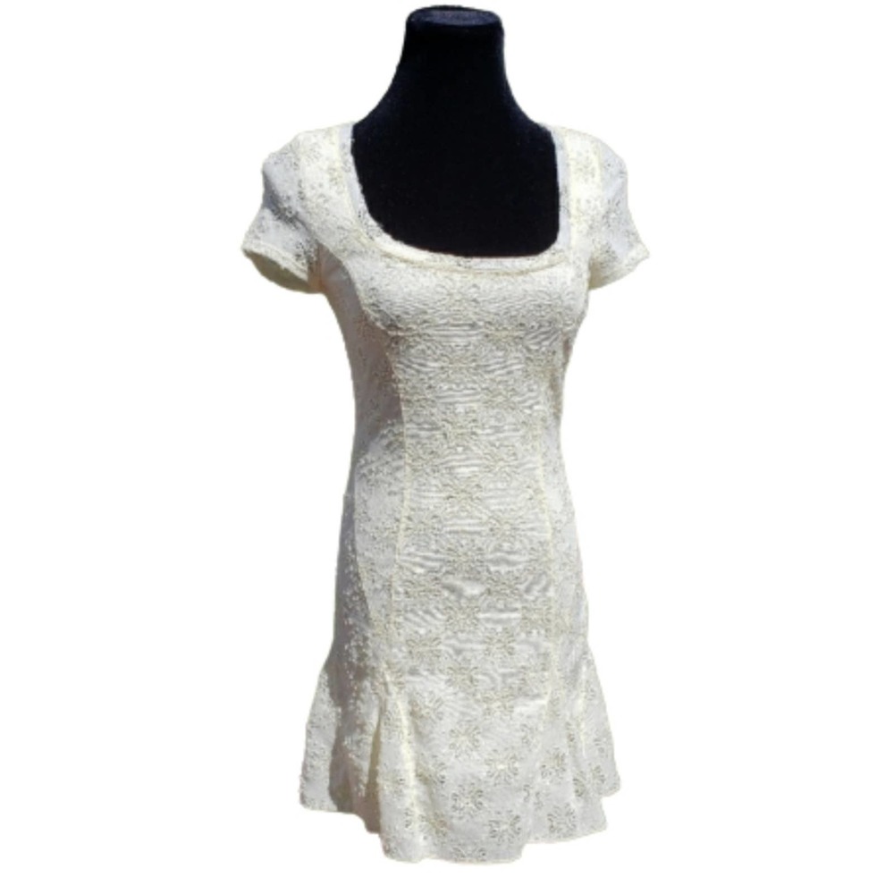 FREE PEOPLE Dress Off White Eyelet Lace Cream SUMMER Bodycon SP